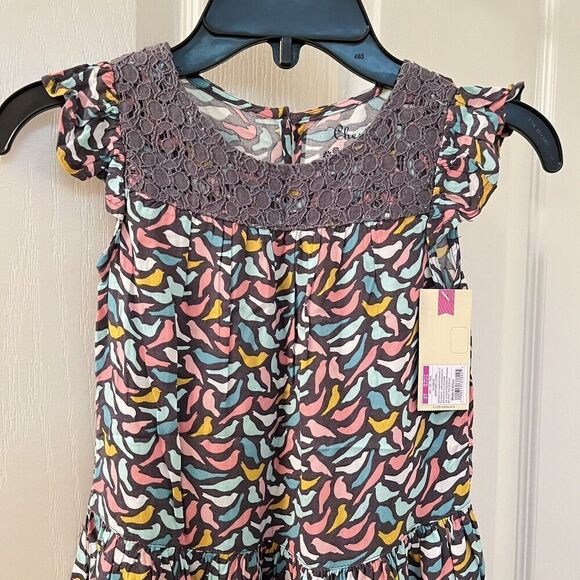 Cherokee Gray Bird Dress Lace Top Girls Size 3T NWT - Picture 2 of 11